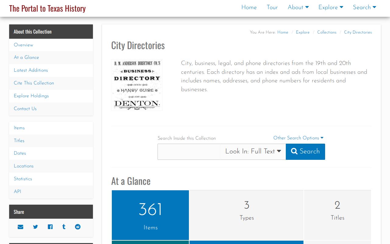Farmers Branch city directory UNT collection search